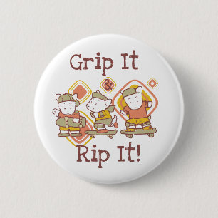 Grip It and Rip It Skateboarding 2 Inch Round Button