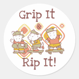 Grip It and Rip It Skateboarding Classic Round Sticker