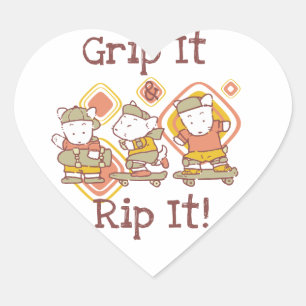 Grip It and Rip It Skateboarding Heart Sticker