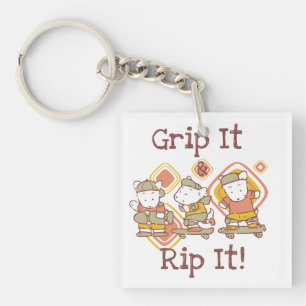 Grip It and Rip It Skateboarding Keychain