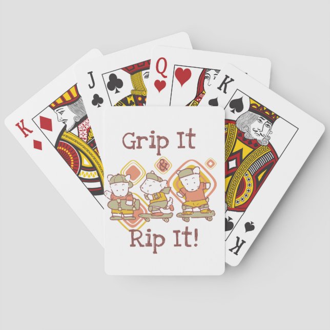 Grip It and Rip It Skateboarding Playing Cards (Back)