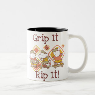 Grip It and Rip It Skateboarding Two-Tone Coffee Mug