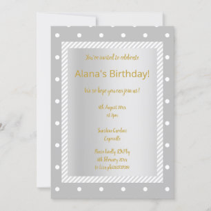Gris argenté tache tache élégante invitations de f