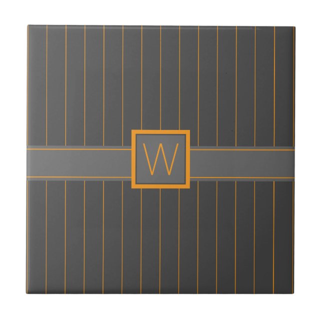 Gris avec carreaux à rayures orange (Devant)