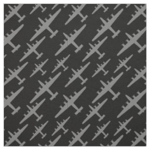 Gris B-24 Libérateur Aéronef Motif Tissu noir