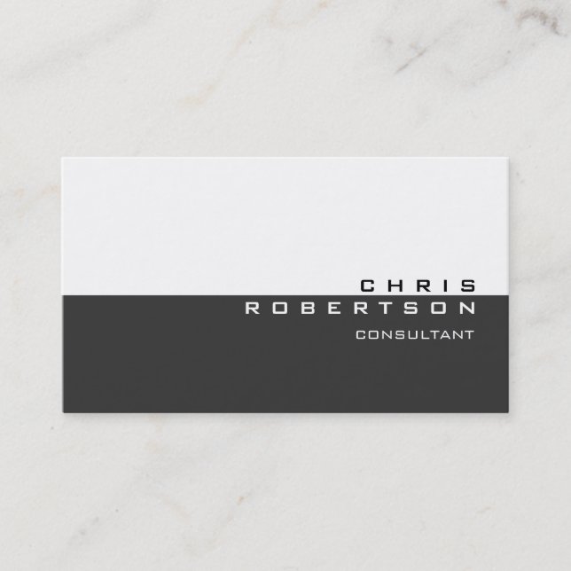 Gris Blanc Agréable Carte de visite de charme (Devant)