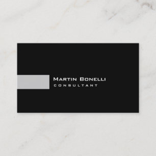 Gris Blanc Noir Simple Consultant Carte de visite