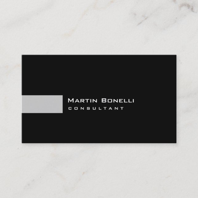 Gris Blanc Noir Simple Consultant Carte de visite (Devant)