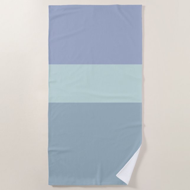 Gris Bleu et Vert Gris Serviette de plage (Devant)