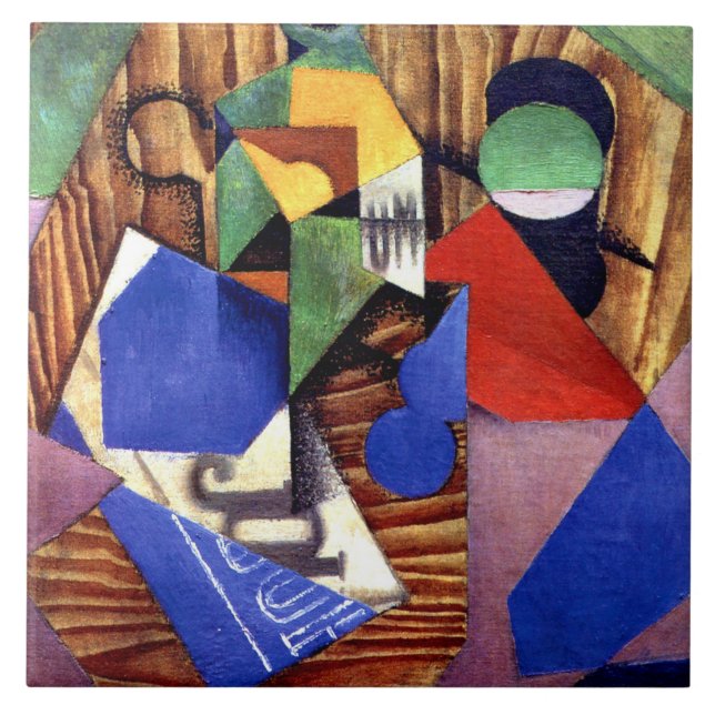 Gris - Bottle of Rum and Newspaper Tile (Front)