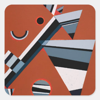 Gris by Kandinsky Abstract Painting Modern Art Square Sticker