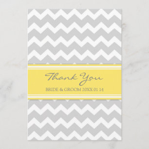 Gris Chevron de jaune de cartes de Merci de