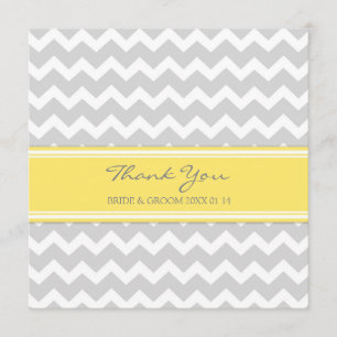 Gris Chevron de jaune de cartes de Merci de