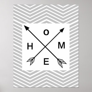 Gris Chevron Home Décor Art Poster Art minimaliste