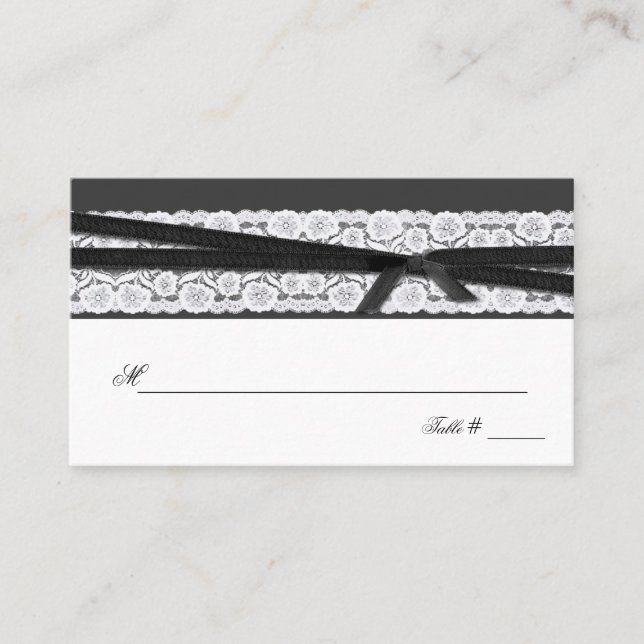 Gris chic avec Mariage en dentelle blanche Carte d (Devant)