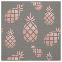 Gris Chic et Tissu d'Ameublement Ananas Or Rose
