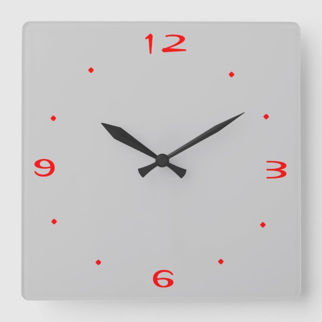Gris clair et rouge > Horloges de cuisine (Recto)