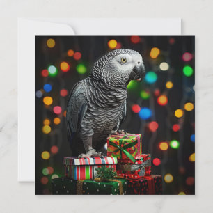 Gris d'Afrique et Cadeaux — Carte de vœux festive