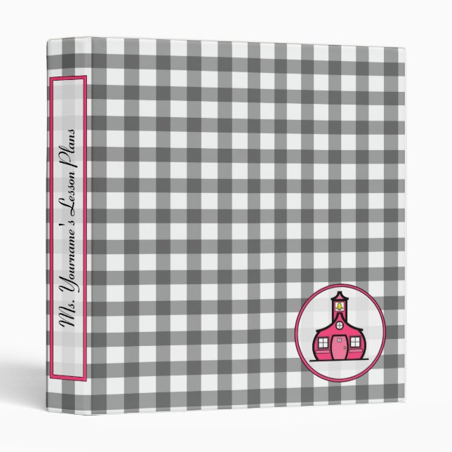 Gris de charbon de bois avec le classeur rose de (Devant/Côté)