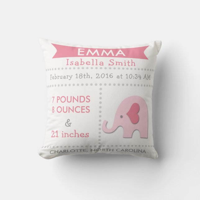 Gris de rose de coussin de crèche d'éléphant de (Recto)
