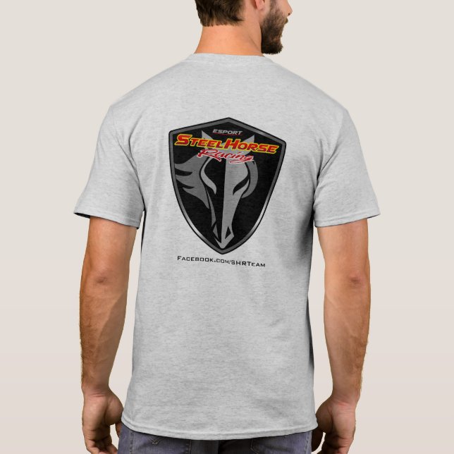 Gris en acier officiel du T-shirt d'hommes de (Dos)