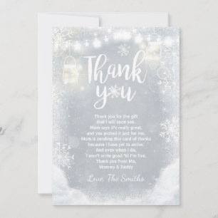 Gris en bois de neige de baby shower de carte de