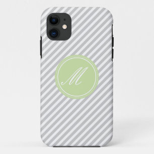 Gris et blanc bande Monogramme iPhone 5 Coque