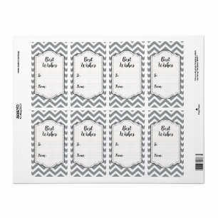 Gris et blanc Chevron épais Mariage Anniversaire V