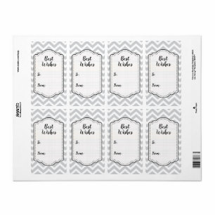 Gris et blanc épais Mariage Chevron Anniversaire V