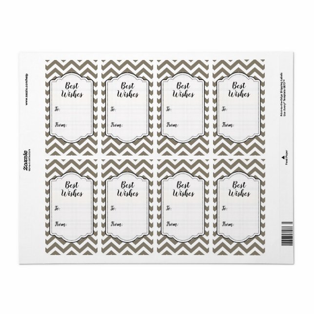 Gris et blanc épais Mariage Chevron Anniversaire V (Feuille entière)