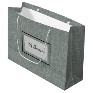 Gris et blanc. grand sac cadeau