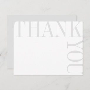 Gris et blanc Moderne Grand texte Merci Note