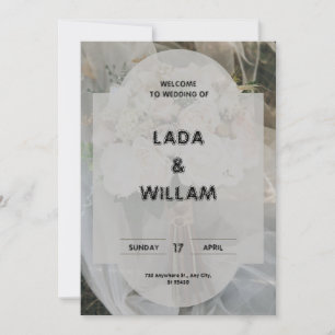 Gris Et Brown Élégant Mariage Invitation