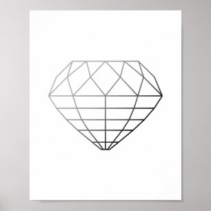 Gris et noir coupé Diamant Impression géométrique