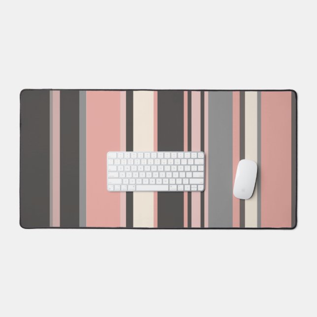 Gris et rose Trappe moderne du milieu du siècle (Clavier et souris)