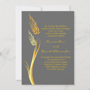 Gris Faire-part de mariage de blé d'automne