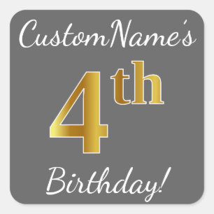 Gris, Faux Gold 4e anniversaire + Autocollant de n