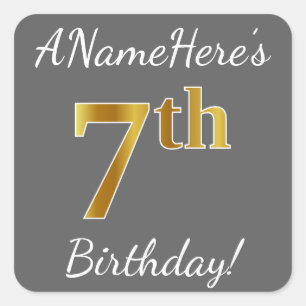 Gris, Faux Gold 7e anniversaire + Autocollant de n