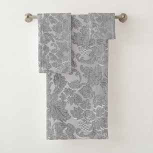 Gris floral texture Damas