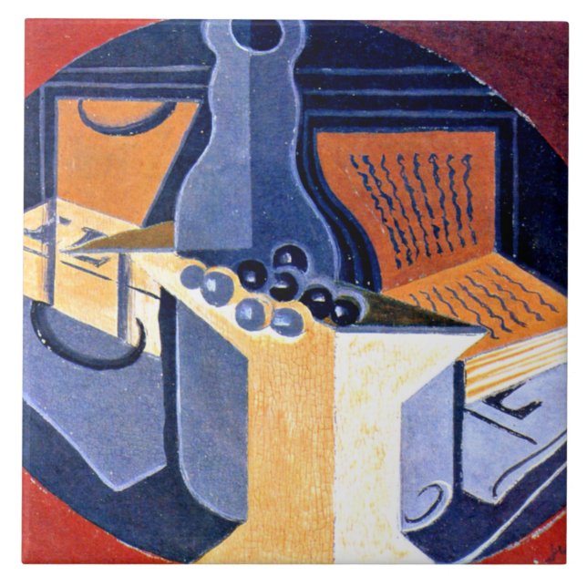 Gris - Grapes, Carafe and Book Tile (Front)