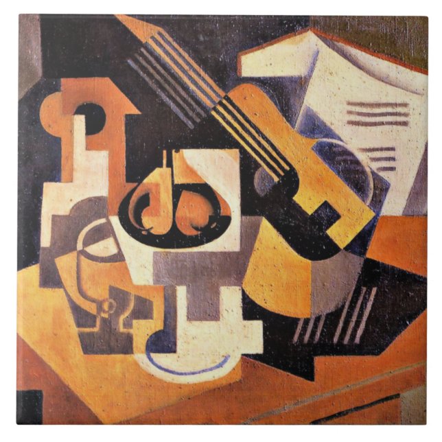 Gris - Guitar and Fruit Dish on a Table Tile (Front)