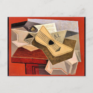 Gris - Guitar and Newspaper Postcard