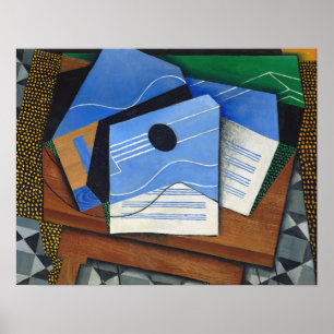 Gris - Guitar On A Table Poster