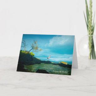 Gris Heron image pour carte de voeux d'anniversair