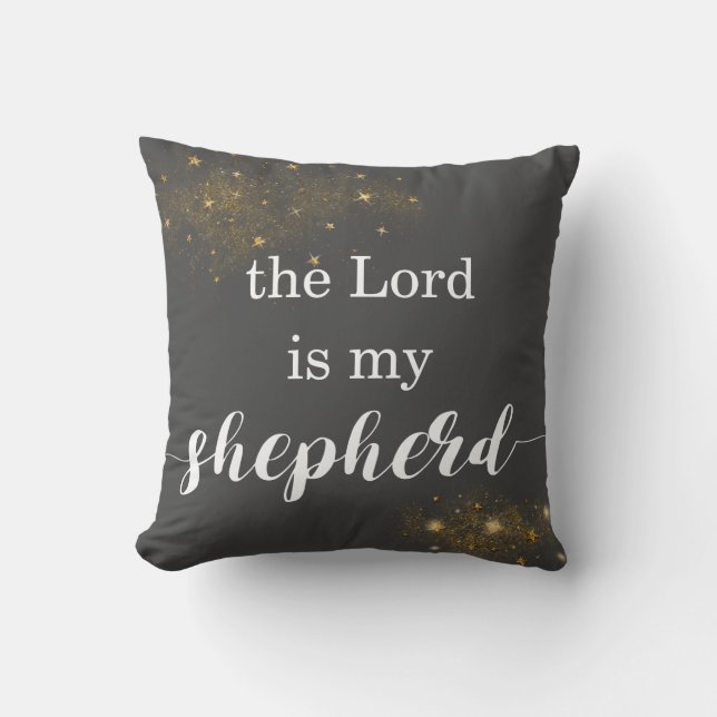 Gris "Le Seigneur est mon berger" Coussin de la pé (Recto)