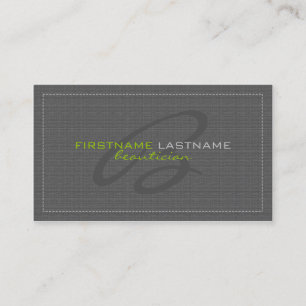 Gris Linen Burlap Texture Carte Beauticienne