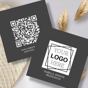 Gris Logo Carte de visite de Carré de code QR