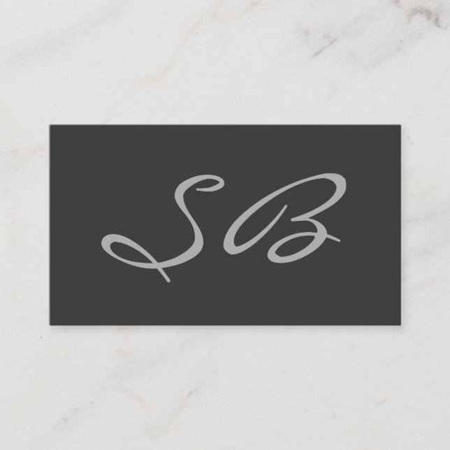 Gris moderne Monogramme Carte de visite standard (Devant)