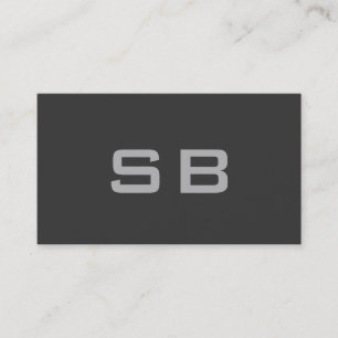 Gris moderne Monogramme Carte de visite standard
