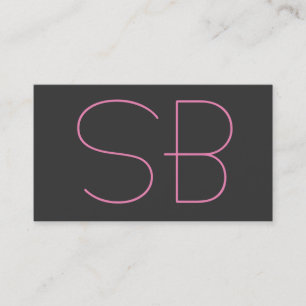 Gris moderne Monogramme Carte de visite standard